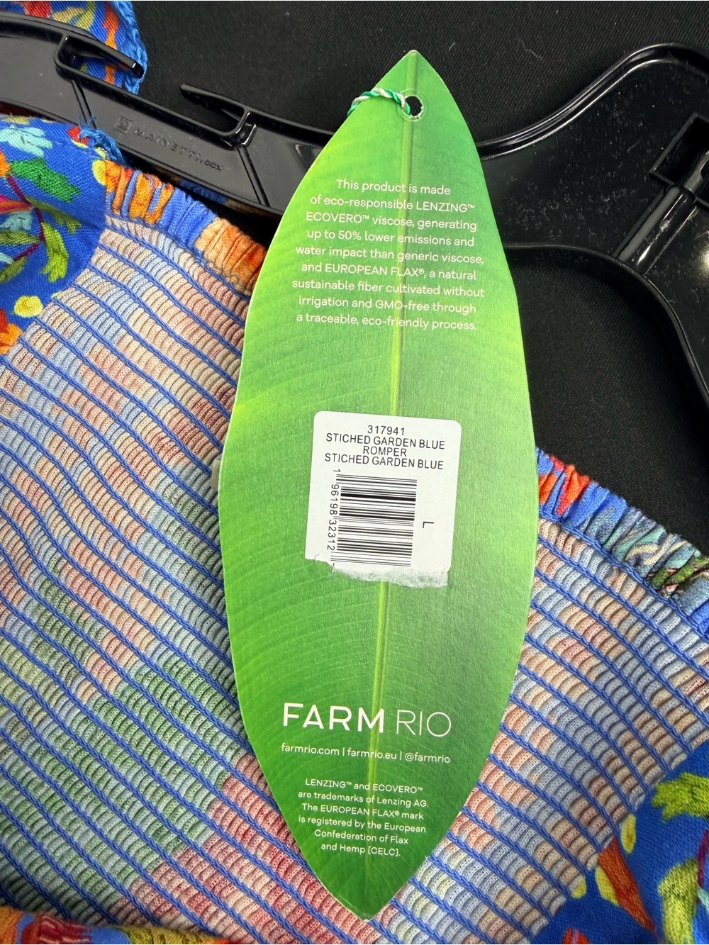 NWT | FARM Rio | Blue Multi Floral Tie-Waist Romper - Picture 10 of 11